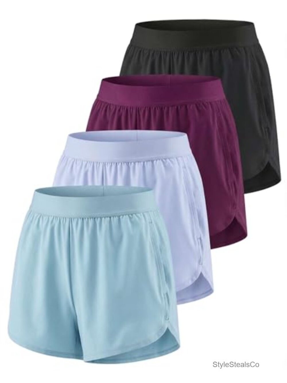 Women's 3" Dolphin Running Shorts 3-Pack with Pockets Moisture-Wicking